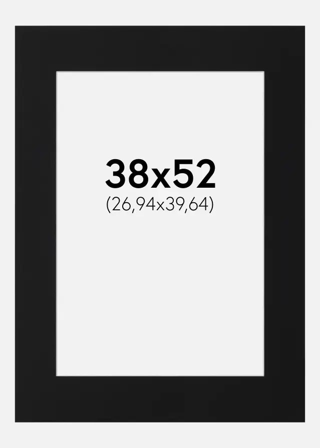 Artlink Passe-partout Zwart Standaard (Witte kern) 38x52 cm (26,94x39,64)