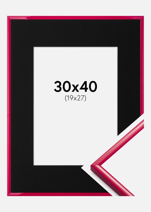 Ram med passepartou Fotolijst New Lifestyle Rose 30x40 cm - Passe-partout Zwart 20x28 cm