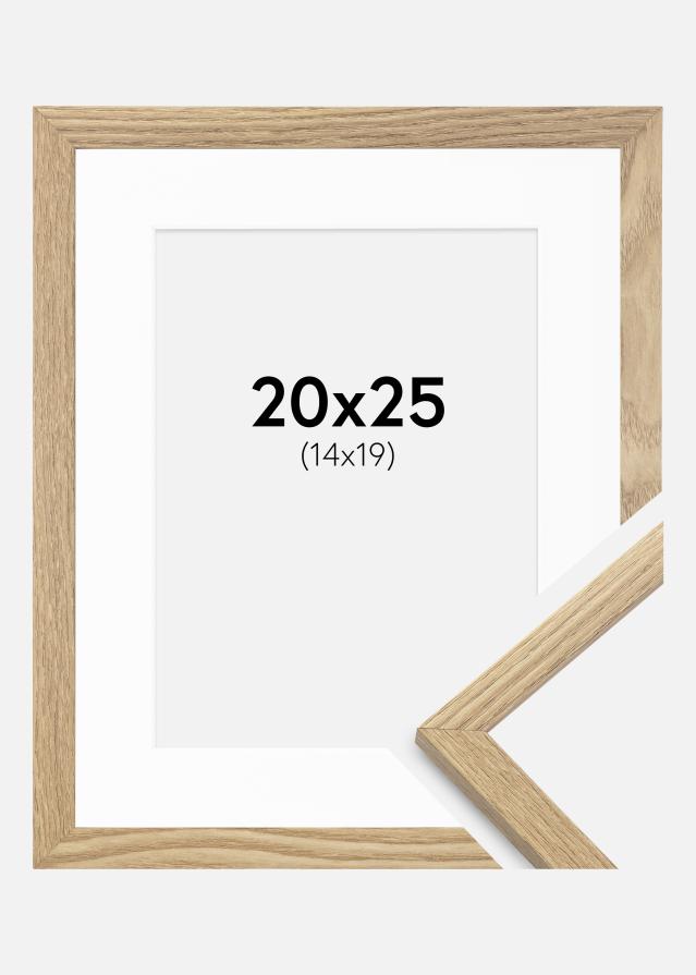 Ram med passepartou Fotolijst Trendy Eiken 20x25 cm - Passe-partout Wit 15x20 cm
