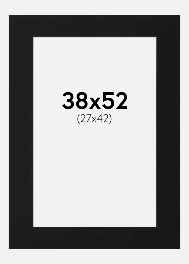 Artlink Passe-partout Zwart Standaard (Witte kern) 38x52 cm (27x42)