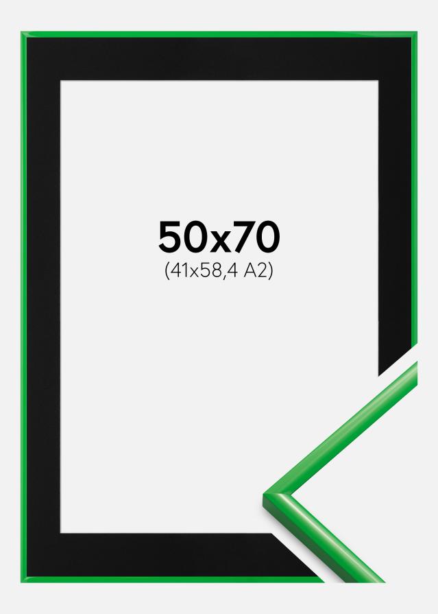 Ram med passepartou Fotolijst New Lifestyle Grass Green 50x70 cm - Passe-partout Zwart 42x59,4 cm