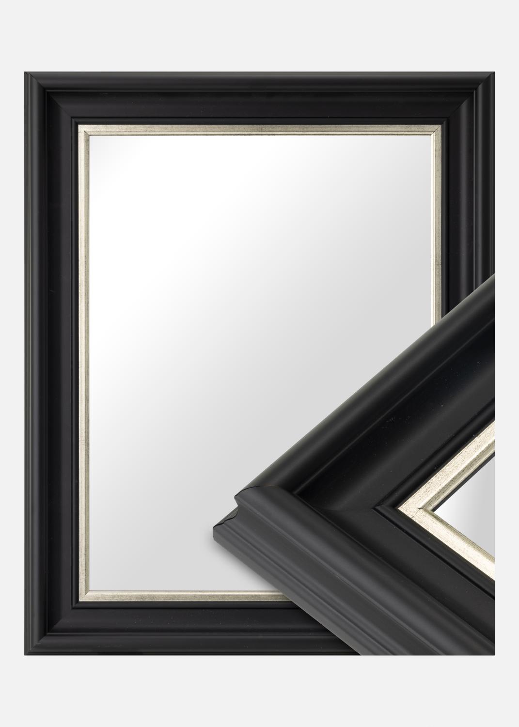Product Image for Spiegel Mora Zwart-Zilver - Eigen afmetingen