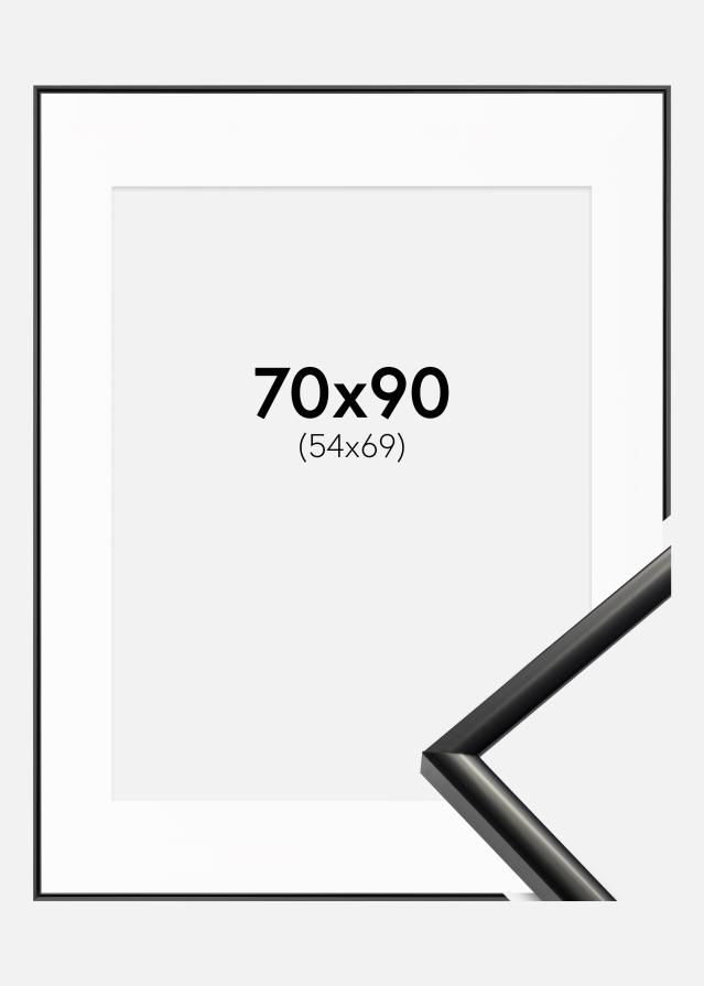 Ram med passepartou Fotolijst New Lifestyle Zwart 70x90 cm - Passe-partout Wit 55x70 cm