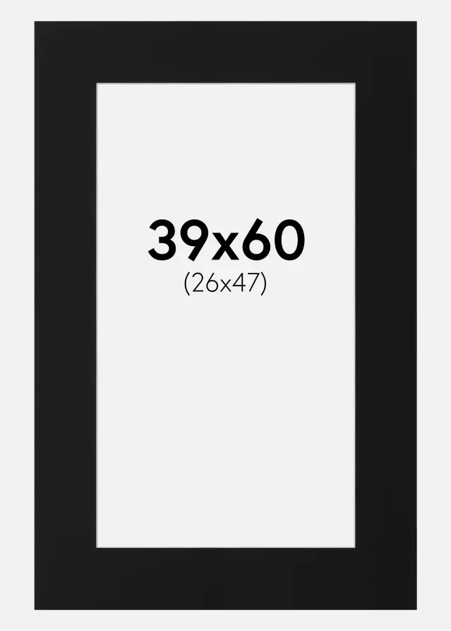 Artlink Passe-partout Zwart Standaard (Witte kern) 39x60 cm (26x47)
