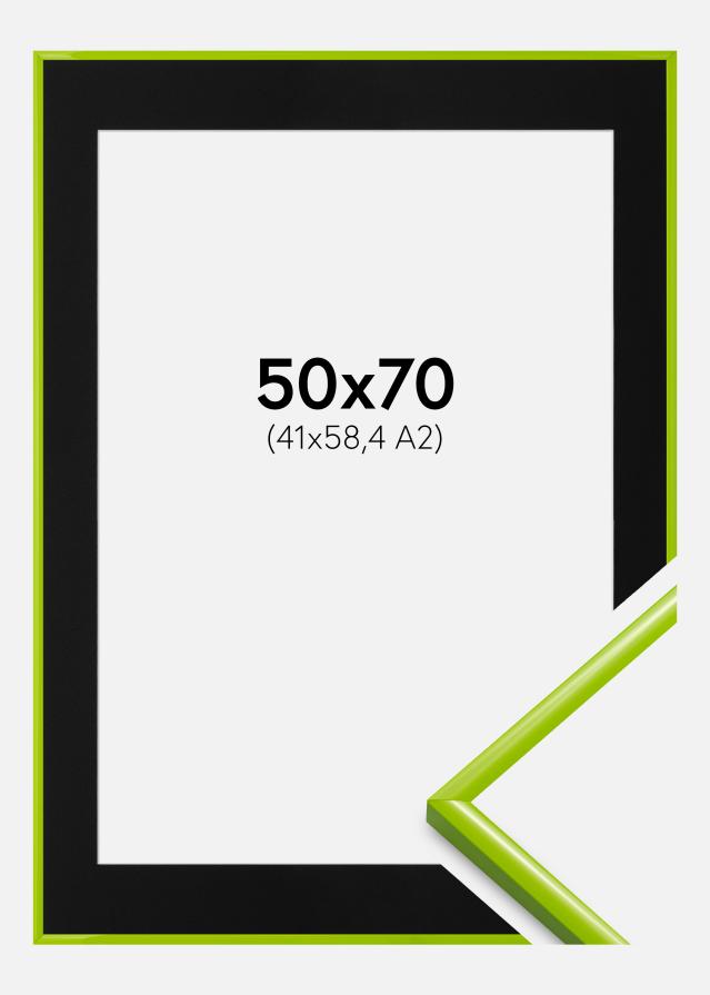 Ram med passepartou Fotolijst New Lifestyle May Green 50x70 cm - Passe-partout Zwart 42x59,4 cm (A2)