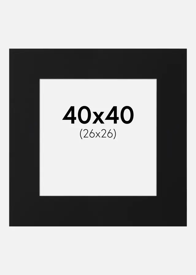 Artlink Passe-partout Zwart Standaard (Witte kern) 40x40 cm (26x26)