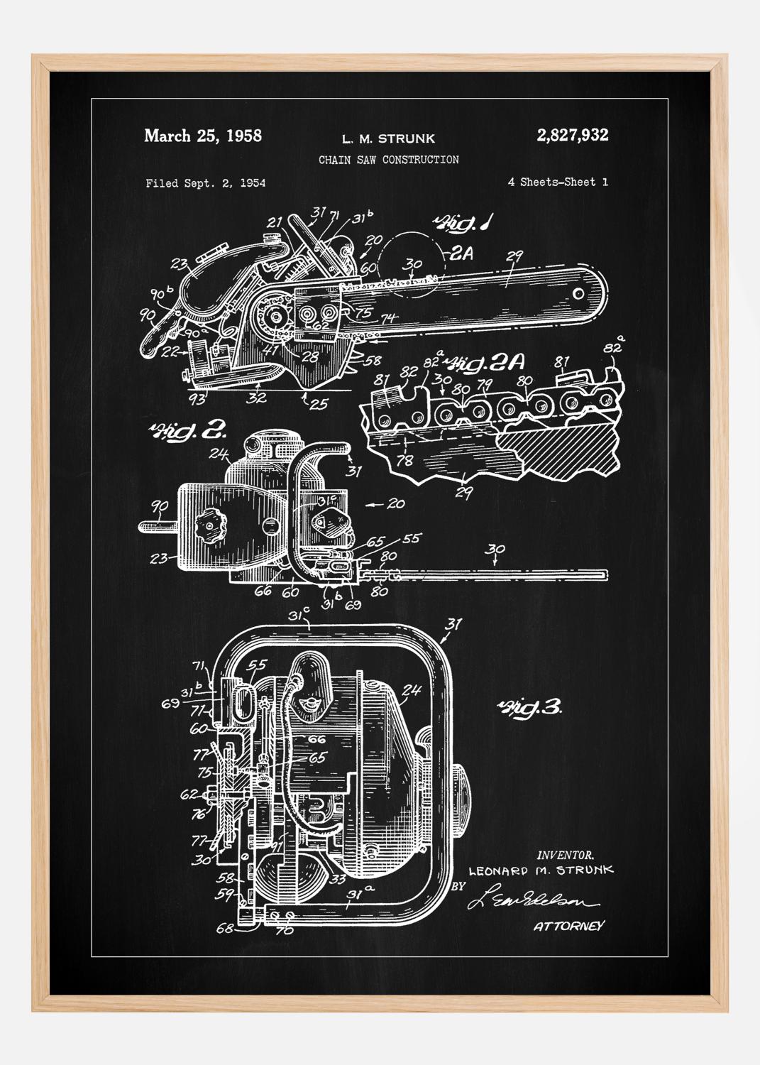Product Image for Patent Print - Chain Saw - Black Poster (21x29.7 cm (A4))