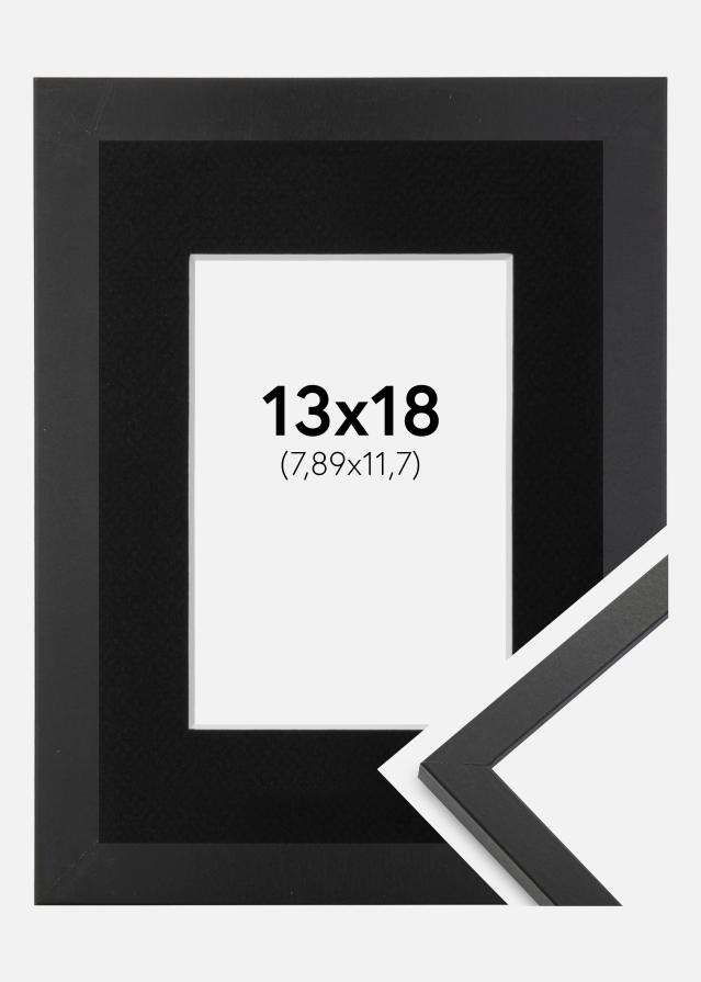 Ram med passepartou Fotolijst Trendy Zwart 13x18 cm - Passe-partout Zwart 3,5x5 inches