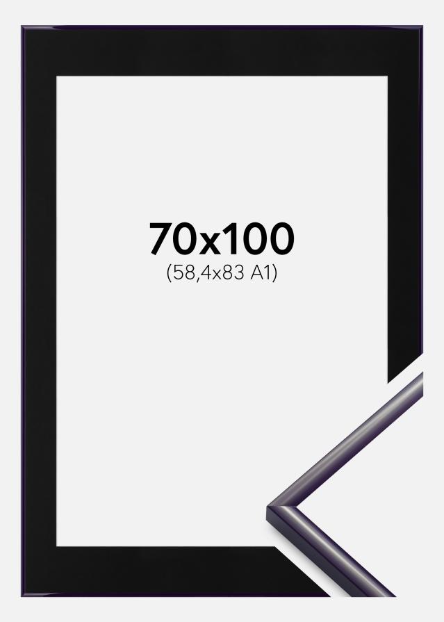 Ram med passepartou Fotolijst New Lifestyle Donkerpaars 70x100 cm - Passe-partout Zwart 59,4x84 cm