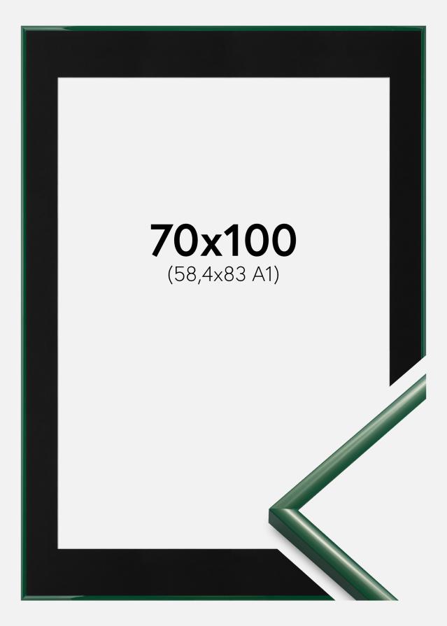 Ram med passepartou Fotolijst New Lifestyle Moss Green 70x100 cm - Passe-partout Zwart 59,4x84 cm