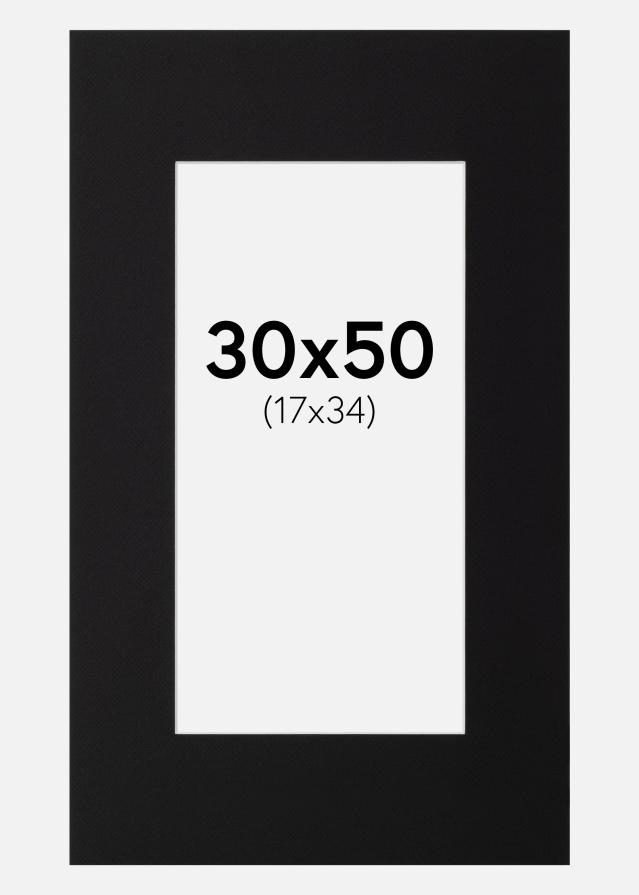 Artlink Passe-partout Zwart Standaard (Witte Kern) 30x50 cm (17x34)