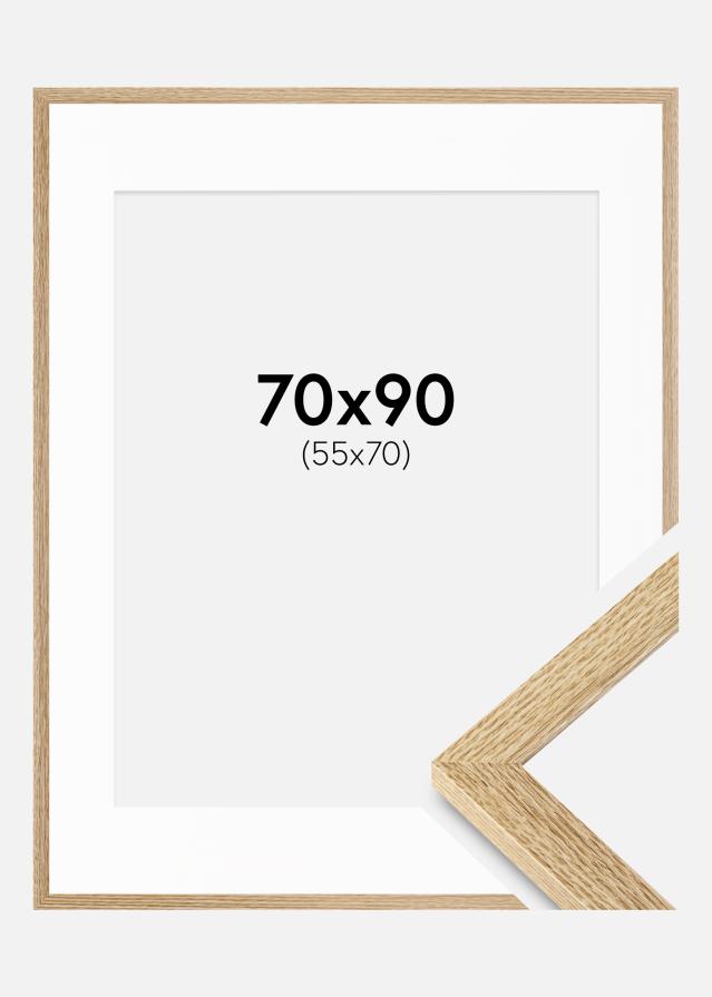 Ram med passepartou Fotolijst Selection Eiken 70x90 cm - Passe-partout Wit 56x71 cm