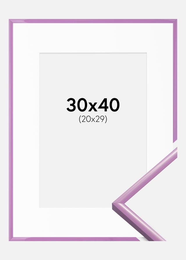 Ram med passepartou Fotolijst New Lifestyle Licht Paars 30x40 cm - Passe-partout Wit 21x30 cm