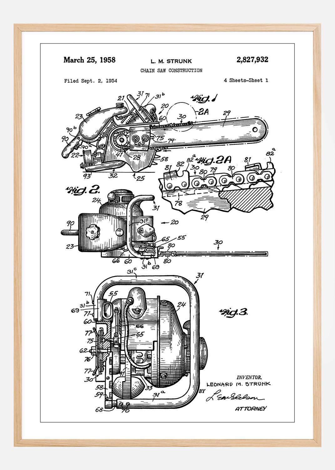 Product Image for Patent Print - Chain Saw - White Poster (21x29.7 cm (A4))