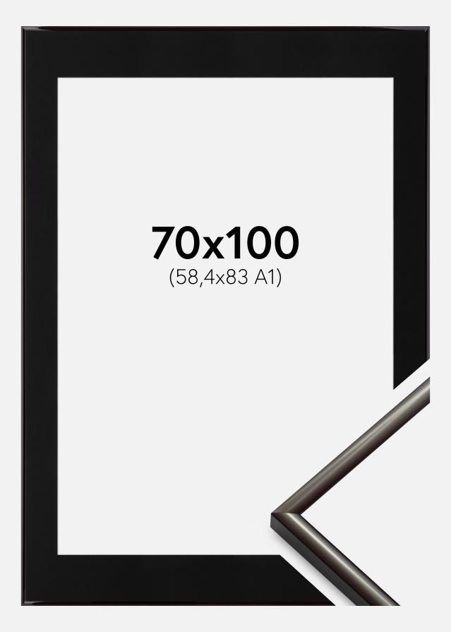 Ram med passepartou Fotolijst New Lifestyle Espresso Brown 70x100 cm - Passe-partout Zwart 59,4x84