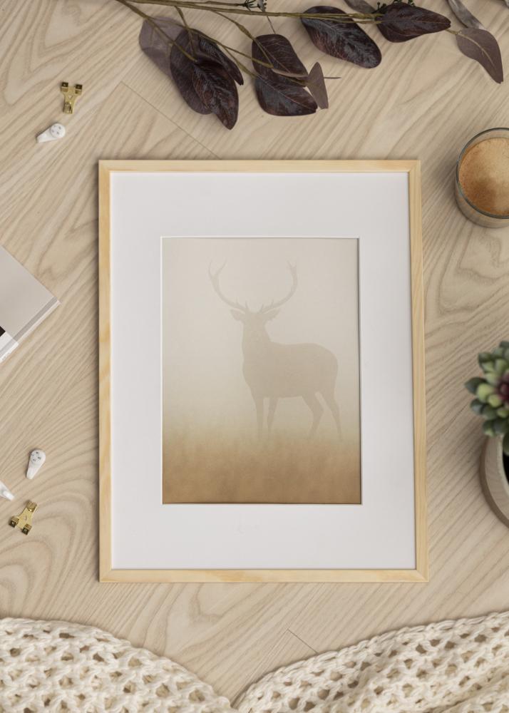 Ram med passepartou Fotolijst Galant Grenen 30x30 cm - Passe-partout Wit 20x20 cm