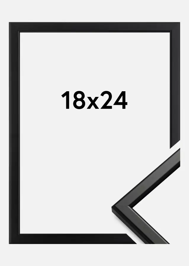 HHC Distribution Fotolijst Slim Mat Ontspiegeld Glas Zwart 18x24 cm