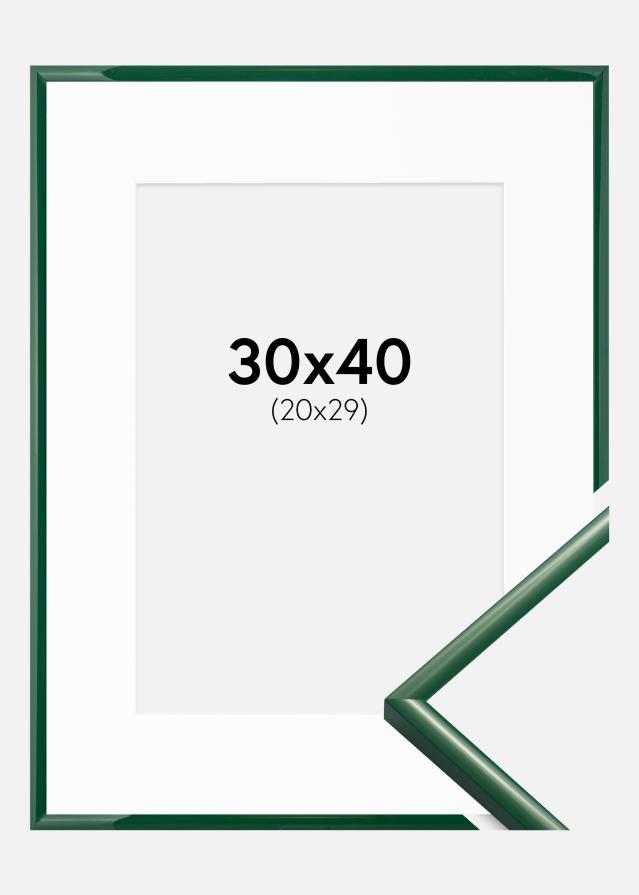 Ram med passepartou Fotolijst New Lifestyle Moss Green 30x40 cm - Passe-partout Wit 21x30 cm