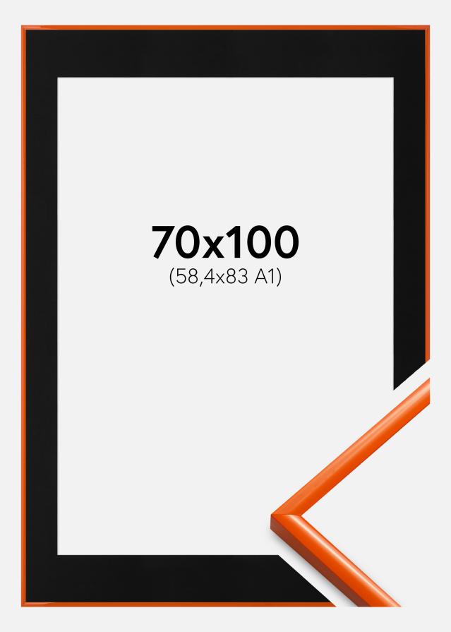 Ram med passepartou Fotolijst New Lifestyle Oranje 70x100 cm - Passe-partout Zwart 59,4x84 cm (A1)