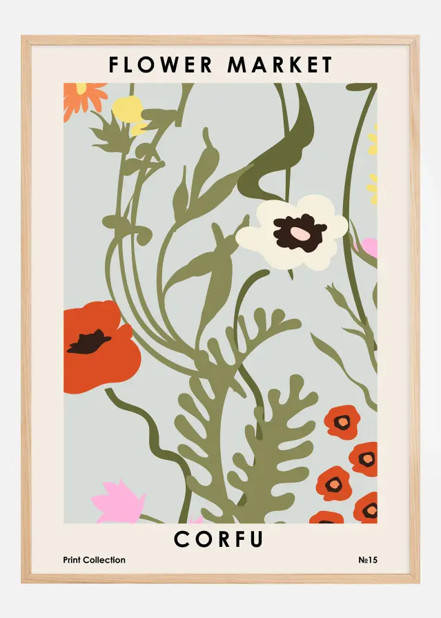 Bildverkstad Flower Market Corfu Poster