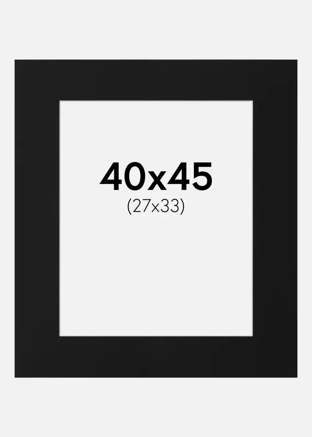Artlink Passe-partout Zwart Standaard (Witte kern) 40x45 cm (27x33)