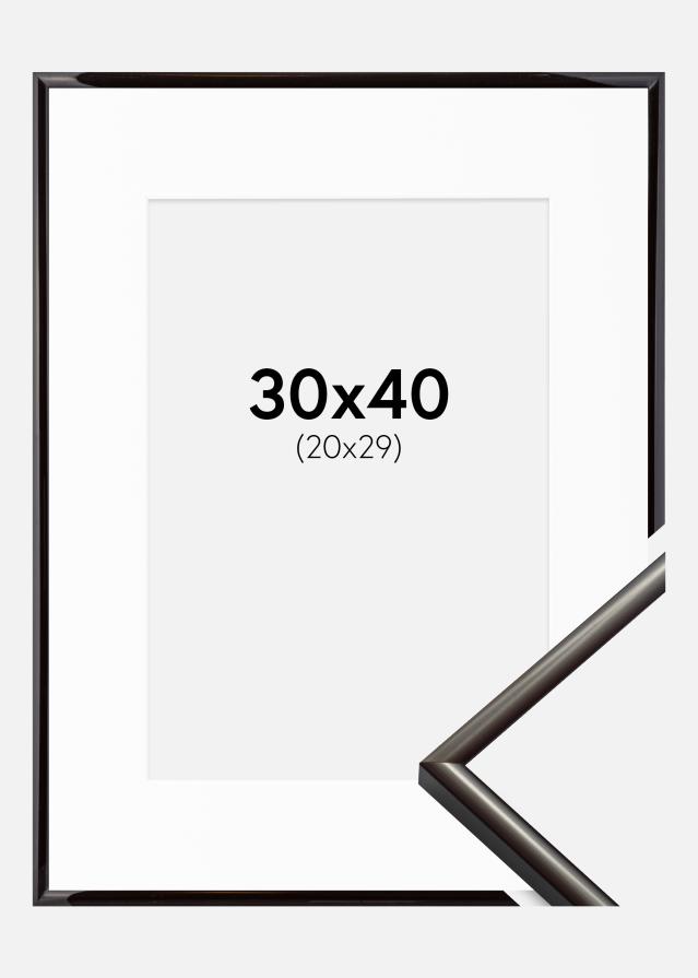 Ram med passepartou Fotolijst New Lifestyle Espresso Brown 30x40 cm - Passe-partout Wit 21x30 cm