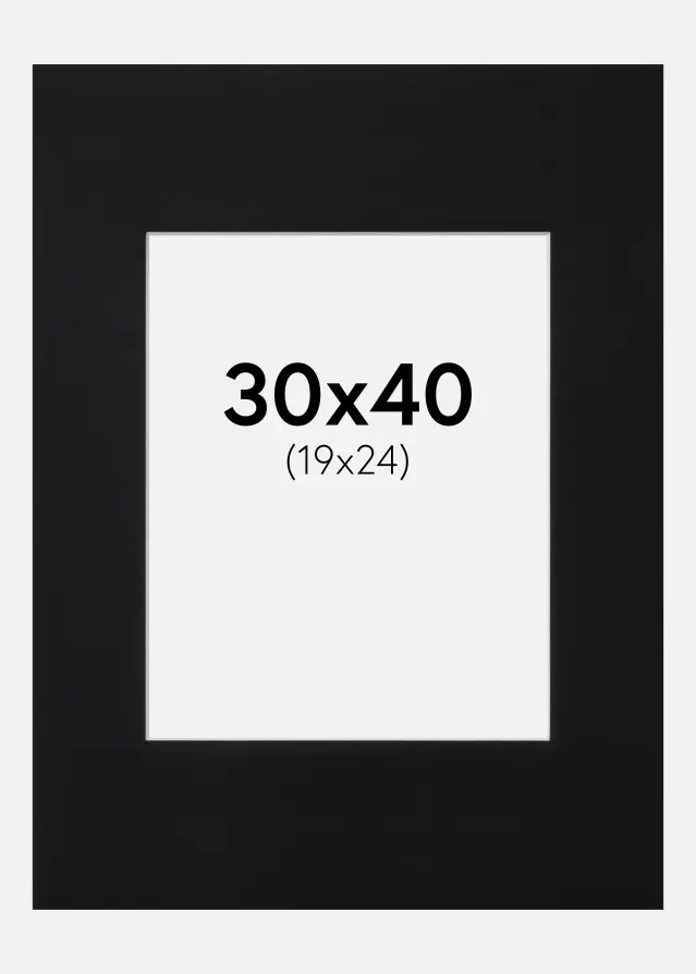 Artlink Passe-partout Zwart Standaard (Witte kern) 30x40 cm (19x24)