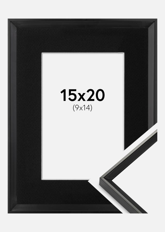 Ram med passepartou Fotolijst Desire Zwart 15x20 cm - Passe-partout Zwart 10x15 cm