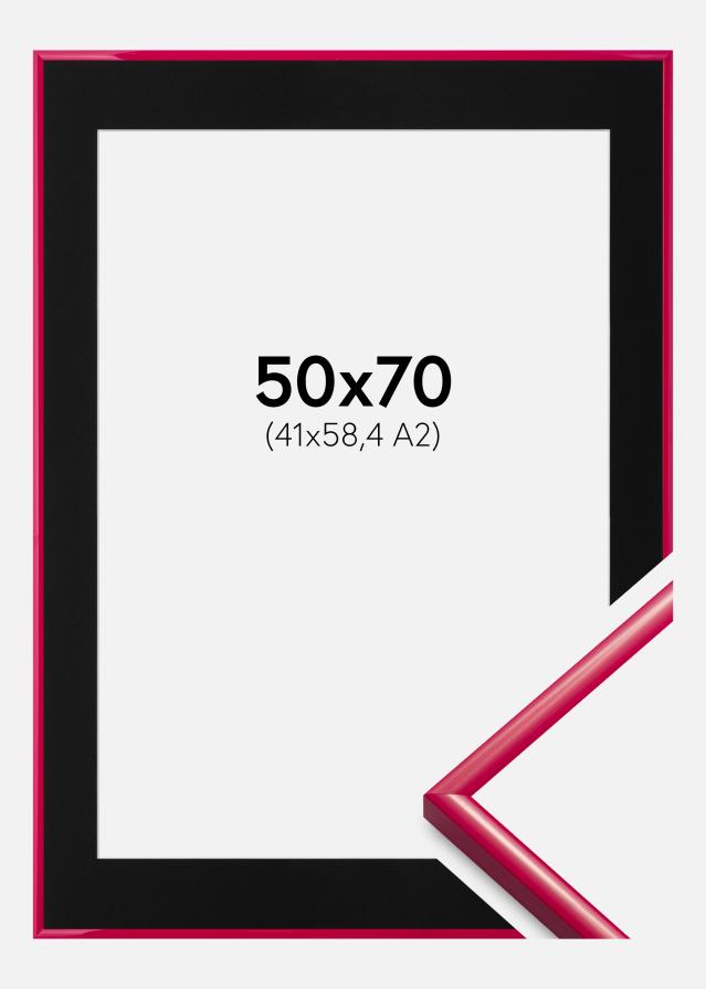 Ram med passepartou Fotolijst New Lifestyle Rose 50x70 cm - Passe-partout Zwart 42x59,4 cm (A2)
