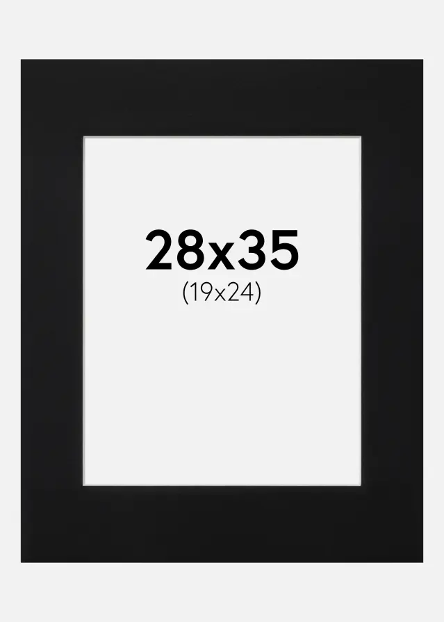 Artlink Passe-partout Zwart Standaard (Witte kern) 28x35 cm (19x24)