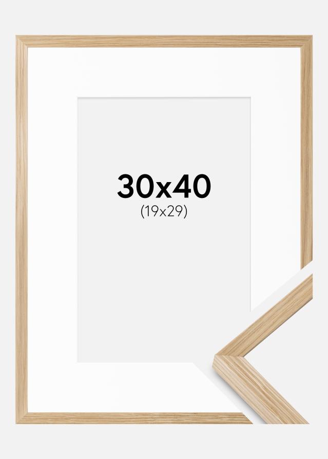Ram med passepartou Fotolijst Soul Oak Veneer 30x40 cm - Passe-partout Wit 20x30 cm