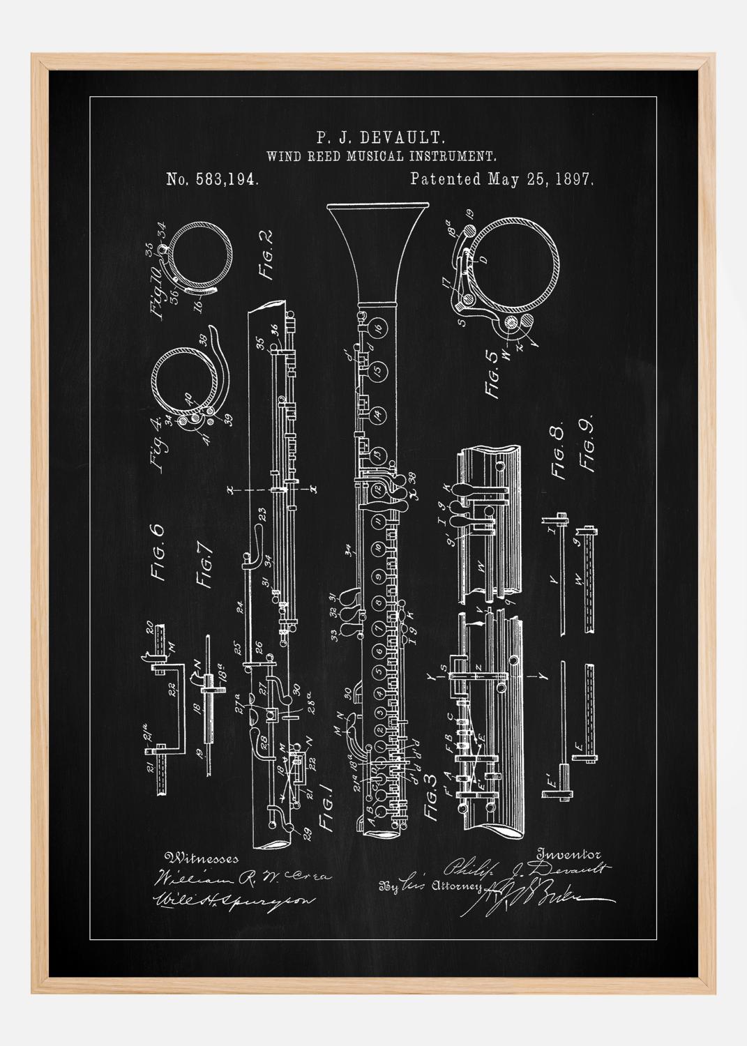 Product Image for Patent Print - Clarinet - Black Poster (21x29.7 cm (A4))