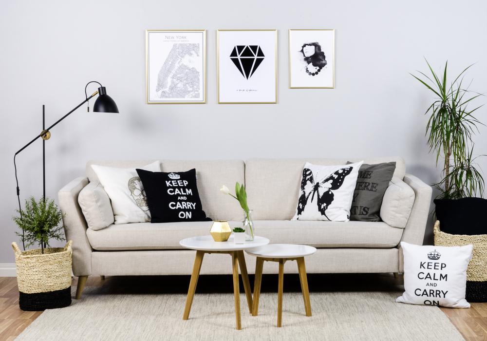 Bildverkstad Diamant - Wit met zwarte print Poster