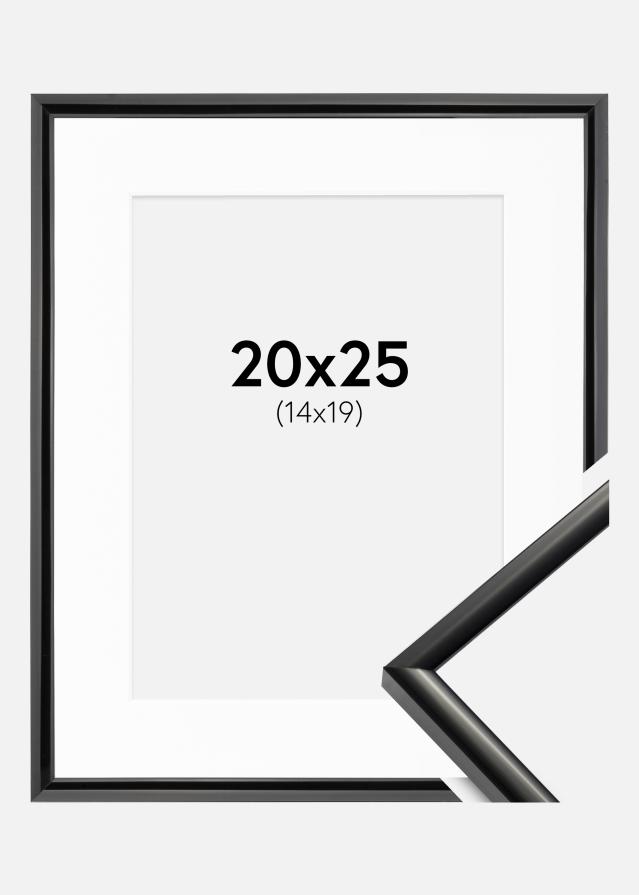 Ram med passepartou Fotolijst New Lifestyle Zwart 20x25 cm - Passe-partout Wit 15x20 cm