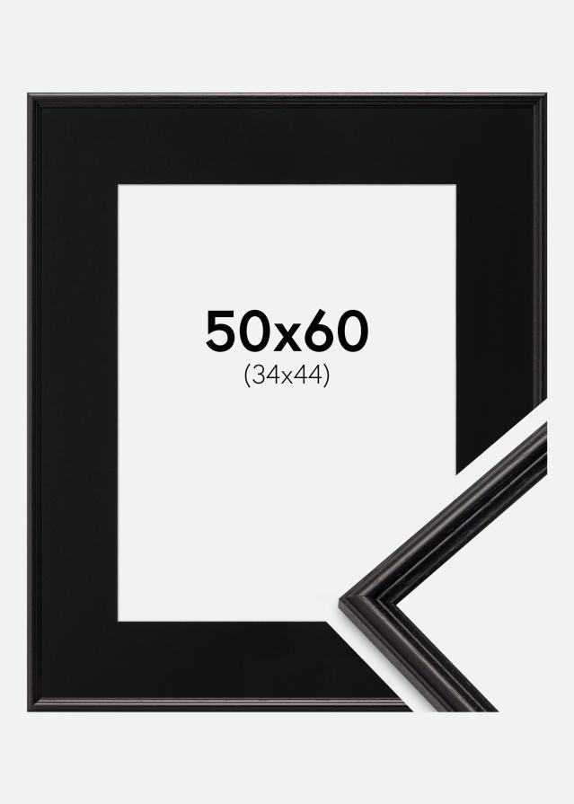 Ram med passepartou Fotolijst Horndal Zwart 50x60 cm - Passe-partout Zwart 35x45 cm