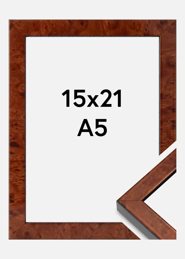 Mavanti Fotolijst Hermes Acrylglas Burr Walnut 15x21 cm (A5)