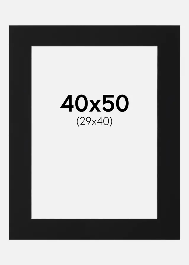 Artlink Passe-partout Zwart Standaard (Witte kern) 40x50 cm (29x40)