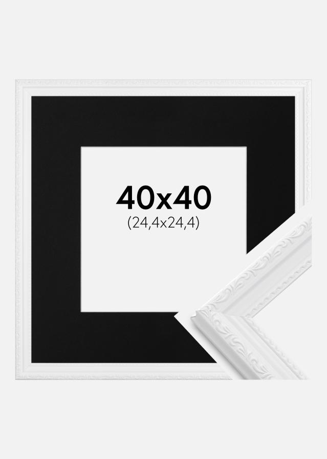 Ram med passepartou Fotolijst Abisko Wit 40x40 cm - Passe-partout Zwart 10x10 inches
