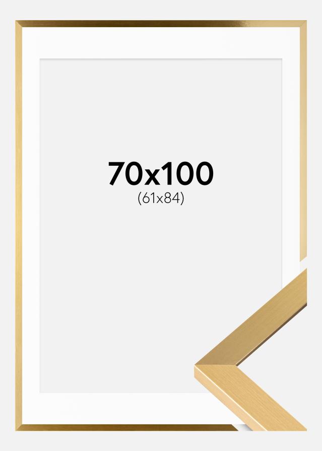 Ram med passepartou Fotolijst Selection Goud 70x100 cm - Passe-partout Wit 62x85 cm