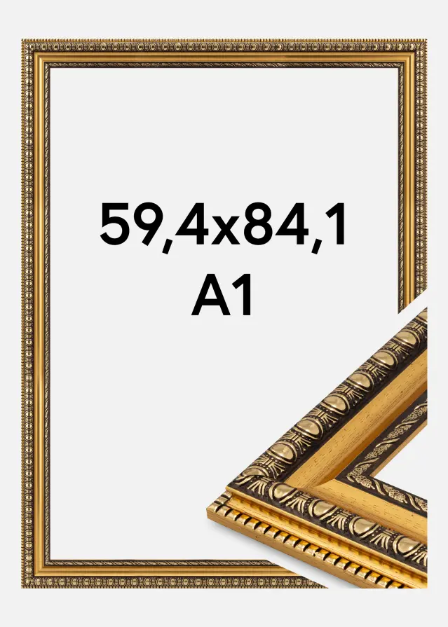 Jämtlands Ramfabrik Fotolijst Ornato Acrylglas Goud 59,4x84 cm (A1)