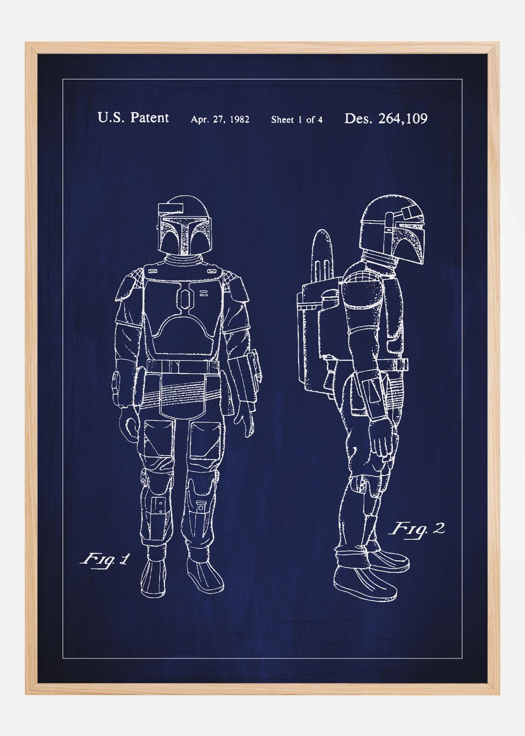 Product Image for Patenttekening - Star Wars - Boba Fett - Blauw Poster (30x40 cm)