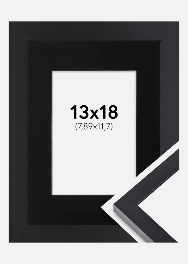 Ram med passepartou Fotolijst Selection Zwart 13x18 cm - Passe-partout Zwart 3,5x5 inches