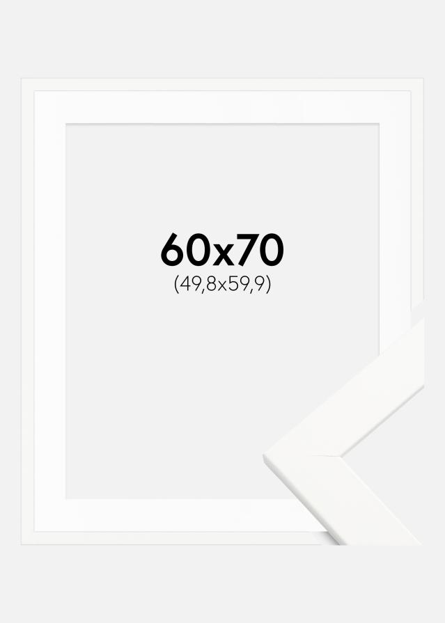 Ram med passepartou Fotolijst Trendline Wit 60x70 cm - Passe-partout Wit 20x24 inches