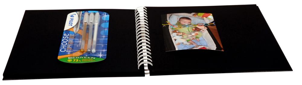 Estancia Vierkant Spiraalfotoalbum Zwart - 25x25 cm (80 Zwarte zijden / 40 bladen)