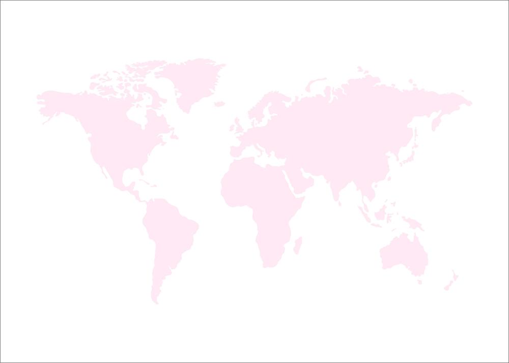 Bildverkstad Wereldkaart Rozenroze Poster