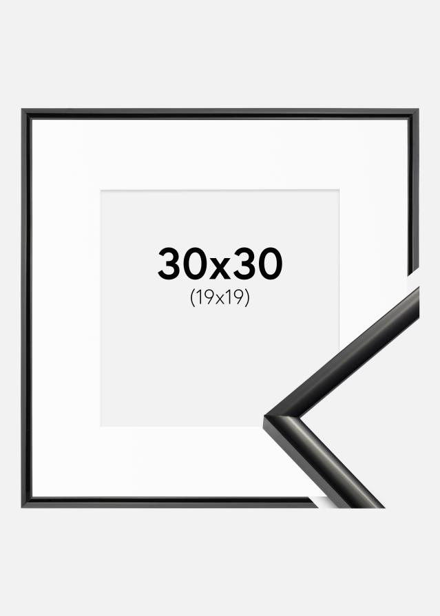 Ram med passepartou Fotolijst New Lifestyle Zwart 30x30 cm - Passe-partout Wit 20x20 cm