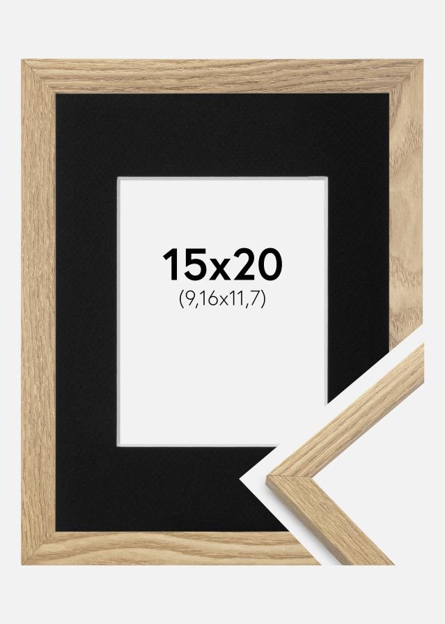 Ram med passepartou Fotolijst Trendy Eiken 15x20 cm - Passe-partout Zwart 4x5 inches