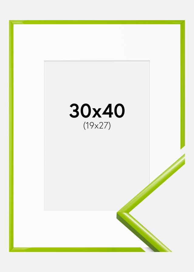 Ram med passepartou Fotolijst New Lifestyle May Green 30x40 cm - Passe-partout Wit 20x28 cm