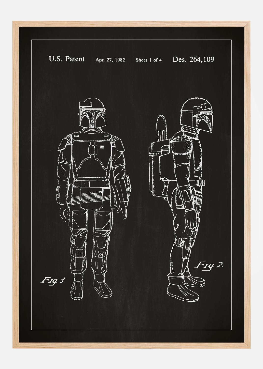 Product Image for Patenttekening - Star Wars - Boba Fett - Zwart Poster (21x29,7 cm (A4))