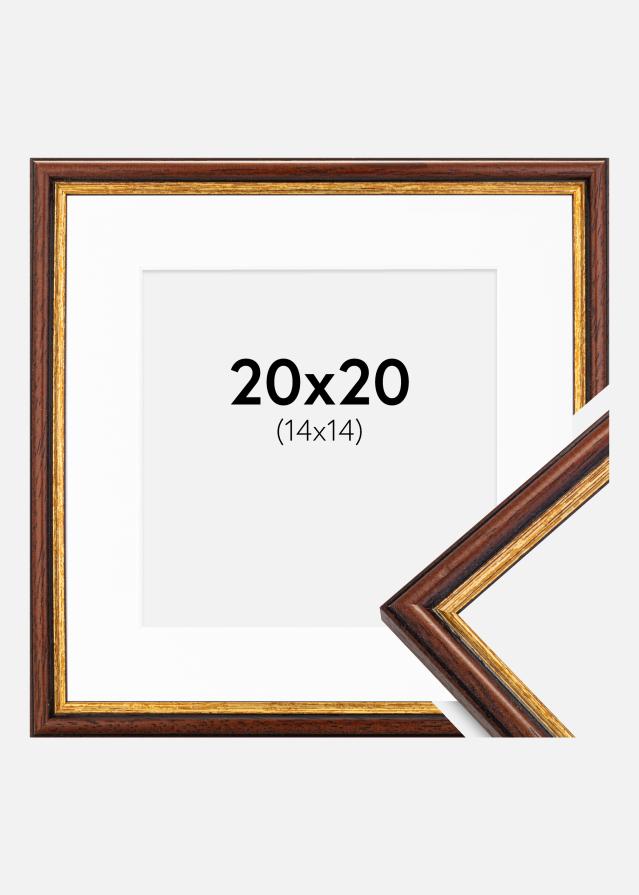 Ram med passepartou Fotolijst Horndal Bruin 20x20 cm - Passe-partout Wit 15x15 cm